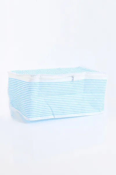 Mavi 25x15x20 Cm Çizgili Fermuarlı Çorap Hurç 279652