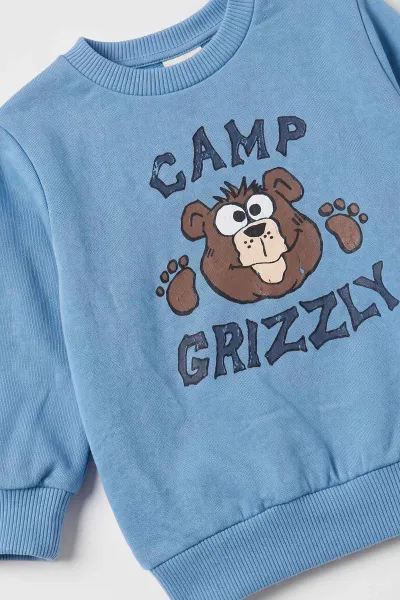 Mavi (3-18 Ay) Camp Baskılı 2 İp Erkek Bebek Mevsimlik Takım 481166