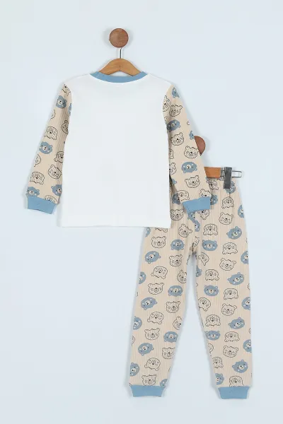 Mavi (3-7 Yaş) Baskılı Erkek Çocuk Pijama Takım 239602