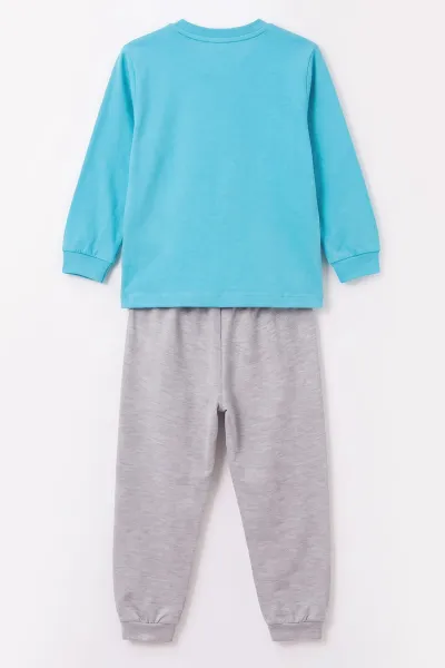Mavi (3-8 Yaş) Karakter Baskılı İnterlok Kumaş Erkek Çocuk Pijama Takım 491031
