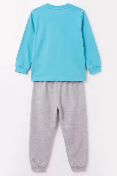 Mavi (3-8 Yaş) Karakter Baskılı İnterlok Kumaş Erkek Çocuk Pijama Takım 491037