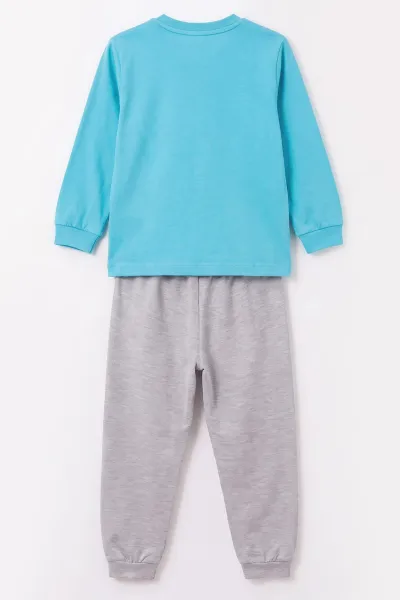 Mavi (3-8 Yaş) Karakter Baskılı İnterlok Kumaş Erkek Çocuk Pijama Takım 491042