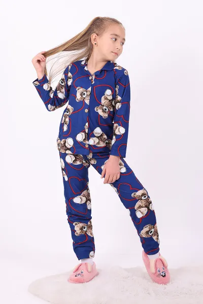 mavi-4-12-yasayicik-desenli-dugmeli-kiz-cocuk-pijama-takimi-329806