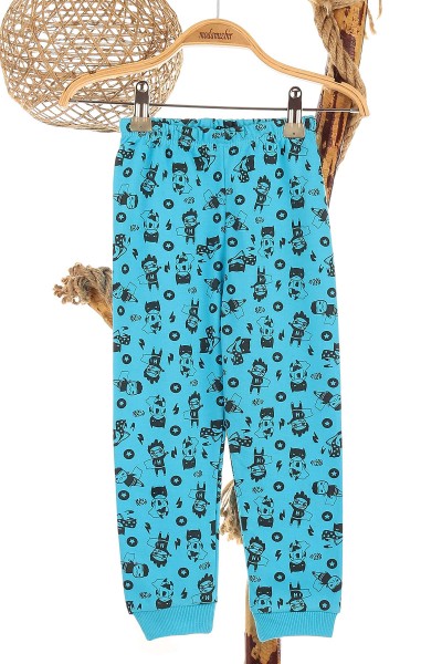 Mavi (4-6 Yaş) Lol Kahraman Baskılı Erkek Çocuk Pijama Takım 150868