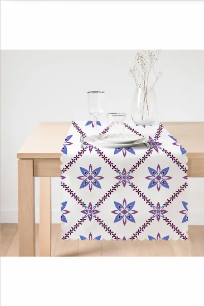 Mavi 45x140 Dijital Baskılı Özel Tasarım Modern Runner 230905
