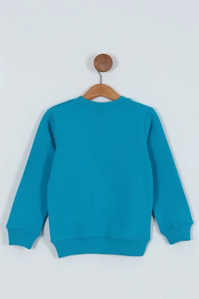 Mavi (5-8 Yaş) Minecraft Baskılı Erkek Çocuk Sweat 235987