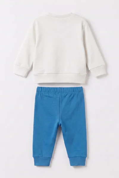 Mavi (6-18 Ay)Cool Baskılı Çıtçıtlı Çimalı Erkek Bebek Takım 477606