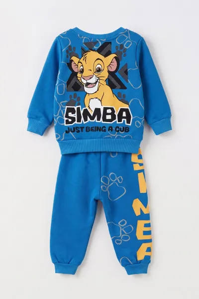 Mavi (6-24 Ay) Simba Baskılı 3 İp Şardonlu Erkek Bebek Kışlık Takım 497380