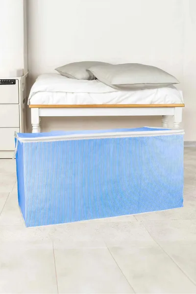 Mavi 60x80x40 Çizgili Fermuarlı Yorgan Hurç 279688