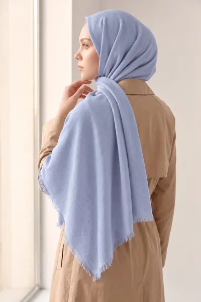 Mavi 70x180 Cm Mimoza Premium Jakarlı Pamuk Şal 494028