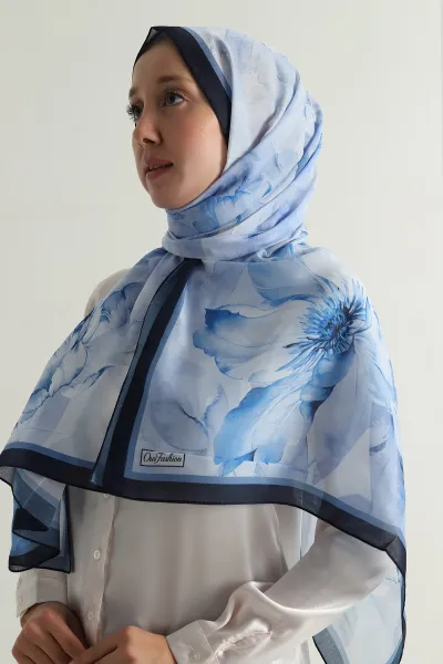 Mavi 75x180 Cm Our Fashion Dijital Baskılı Desenli Soft Şal 396839