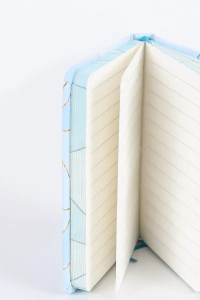 Mavi 7x10 Cm Desenli Lastikli Bloknot Defter-Notebook 392519