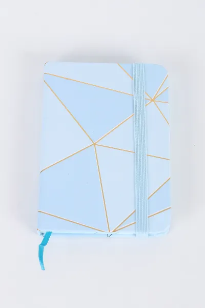 Mavi 7x10 Cm Desenli Lastikli Bloknot Defter-Notebook 392519