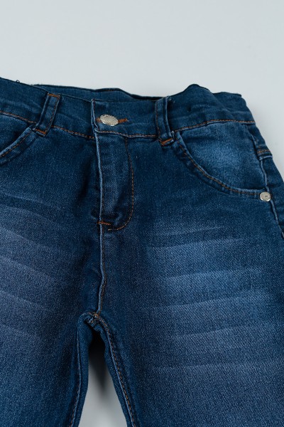 Mavi (8-12 Yaş) Likralı Kız Çocuk Kot Pantolon 94674
