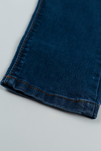 Mavi (8-12 Yaş) Likralı Kız Çocuk Kot Pantolon 94674