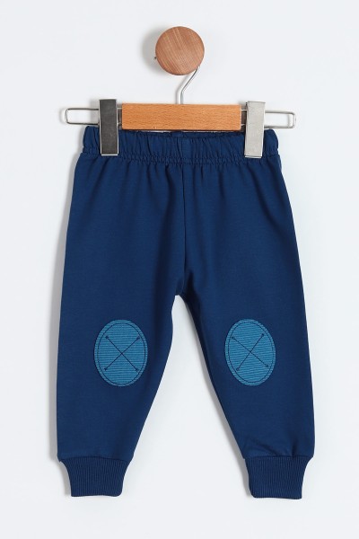 Mavi (9-24 Ay) Dinosaur Baskılı Cep Detaylı Kapüşonlu İkili Erkek Bebe Takım 199200