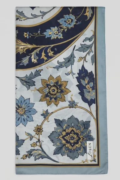 Mavi 90x90 Cm Dijital Baskılı Heritage Desen Soft Eşarp 498575