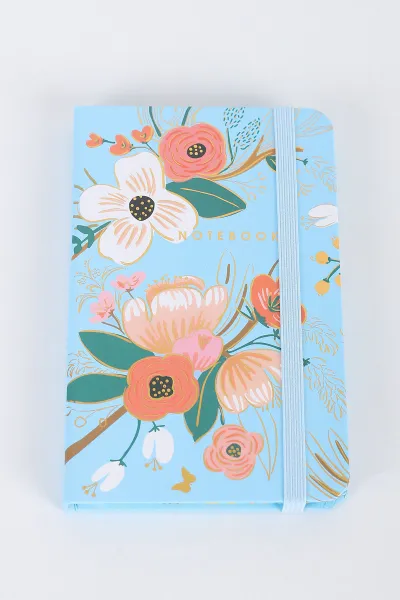 Mavi 9x14 Cm Desenli Lastikli Bloknot Defter-Notebook 392557