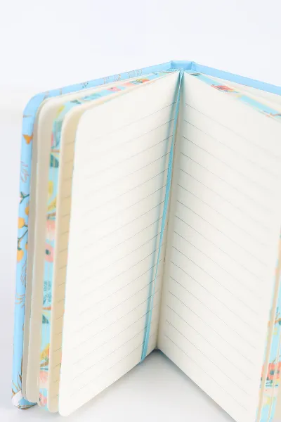 Mavi 9x14 Cm Desenli Lastikli Bloknot Defter-Notebook 392557