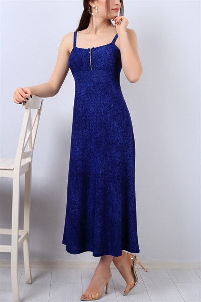 Mavi Askılı Bayan Elbise 14089B