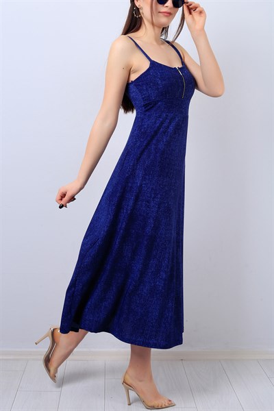 Mavi Askılı Bayan Elbise 14089B