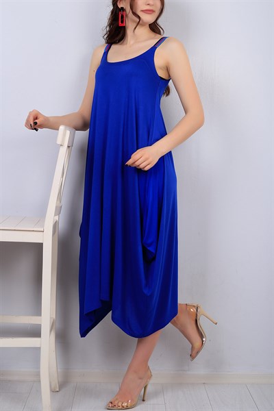 Mavi Askılı Bayan Salaş Elbise 14561B
