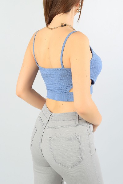 Mavi Askılı Bayan Viskon Atlet 59651