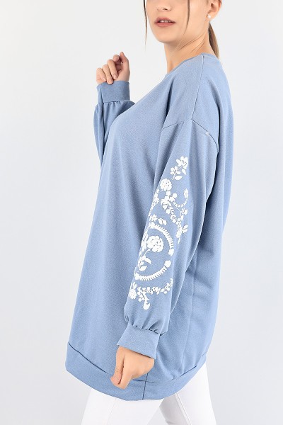 Mavi Baskı Detay Sweat Tunik 86862