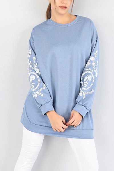 Mavi Baskı Detay Sweat Tunik 86862