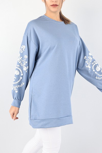Mavi Baskı Detay Sweat Tunik 86862