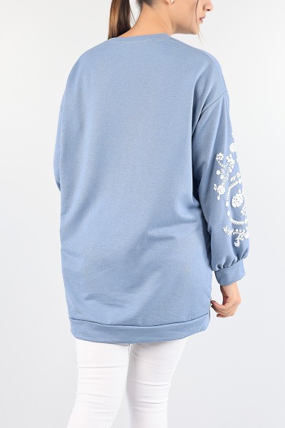 Mavi Baskı Detay Sweat Tunik 86862