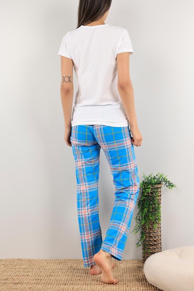 Mavi Baskılı Bayan Pijama Takımı 120273