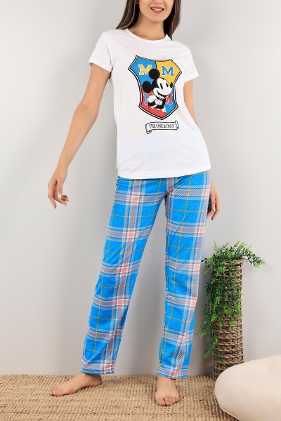mavi-baskili-bayan-pijama-takimi-120273