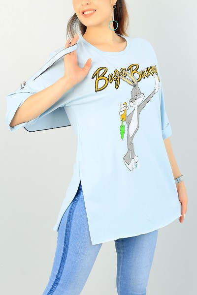 mavi-baskili-bayan-tisort-70295