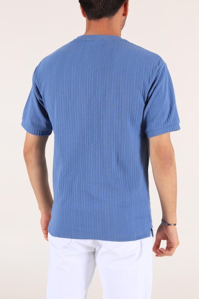 Mavi Baskılı Oversize Erkek Tişört 177520