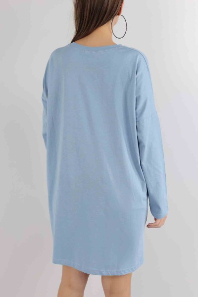 Mavi Baskılı Süprem Tunik Elbise 164460