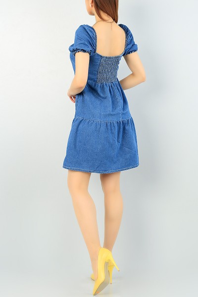 Mavi Beli Gipeli Kot Elbise 64338