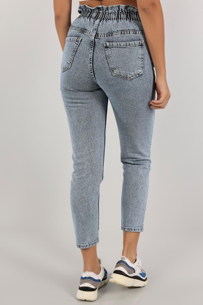 Mavi Beli Lastikli Mom Kot Pantolon 134622