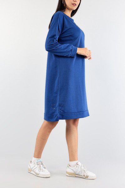 Mavi Bisiklet Yaka Elbise Tunik 89278