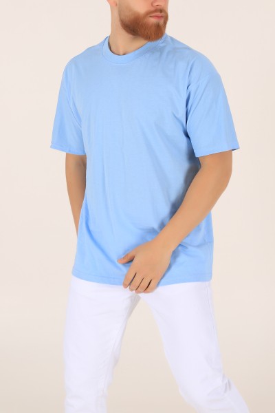 Mavi Bisiklet Yaka Oversize Erkek Tişört 169580
