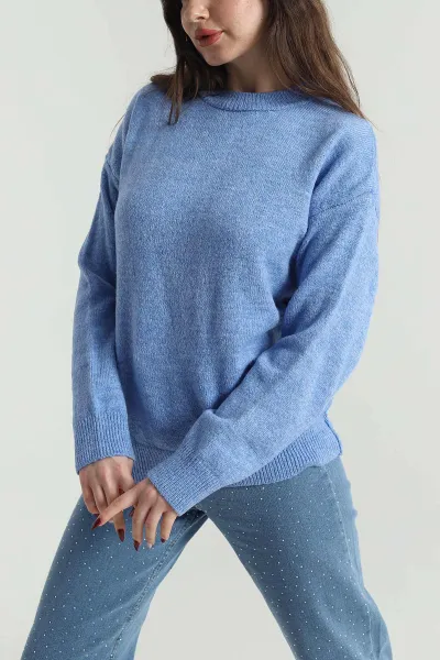 mavi-bisiklet-yaka-oversize-kadin-triko-kazak-421238