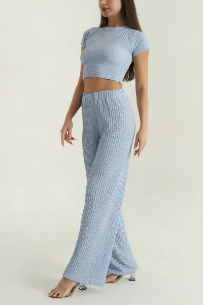 mavi-bluz-pantolon-gofre-kadin-ikili-takim-377537