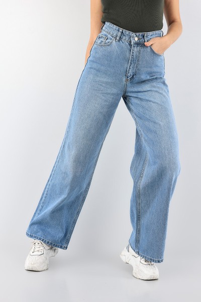 Mavi Bol Paça Bayan Kot Pantolon 93377