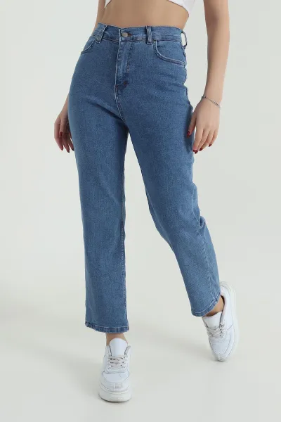 Mavi Boyfit Likralı Kadın Kot Pantolon 419934