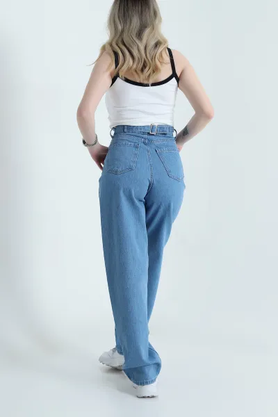 Mavi Cep Detay Boyfit Kadın Kot Pantolon 452399