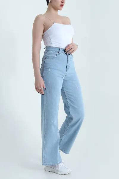 Mavi Cep Detay Boyfit Lazer Kadın Kot Pantolon 452400
