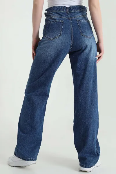 Mavi Cepli Salaş Kadın Kot Pantolon 448538