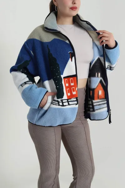 Mavi Cepli Teddy Kadın Sweat 485430