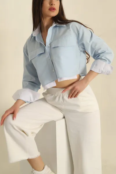 mavi-cift-cepli-poplin-crop-gomlek-259796