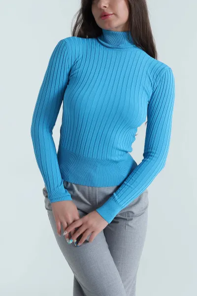 mavi-fitilli-likrali-kadin-triko-kazak-483551